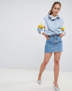 Джинсовая юбка с пуговицами спереди Miss Selfridge-Мульти