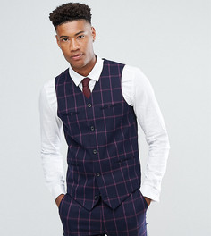 Супероблегающий жилет в клетку (темно-синий/розовый) ASOS TALL