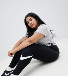 Черные леггинсы с завышенной талией Nike Рlus-Черный