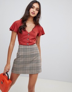 Топ с V-образным вырезом Miss Selfridge-Оранжевый