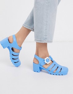 Синие босоножки на каблуке ASOS DESIGN-Синий