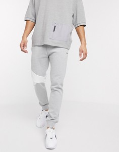 Серые меланжевые джоггеры со вставками Topman-Серый