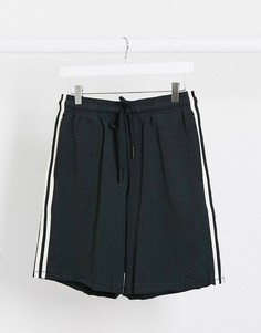 Черные шорты с 3 полосками adidas-Черный