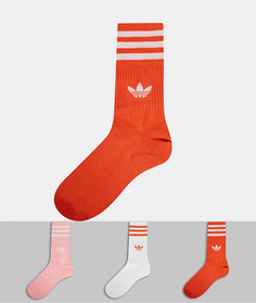 3 пары носков белого и оранжевого цвета adidas Originals-Белый