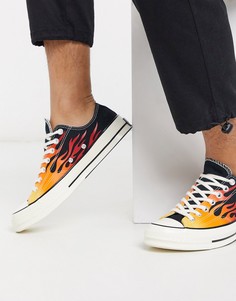 Черные кеды с принтом языков пламени Converse Archive Chuck 70 Ox-Черный