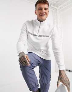 Свитшот с короткой молнией и принтом "unrvld/supply" ASOS DESIGN-Белый