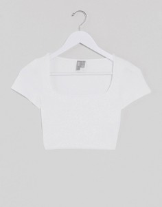 Белый кроп-топ с квадратным вырезом ASOS DESIGN