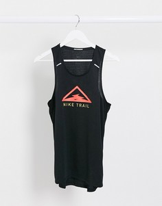 Черная майка с логотипом Nike Running Trail-Черный