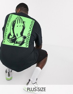 Oversized-футболка с принтом сложенных в молитве рук HNR LDN Plus-Черный Honour