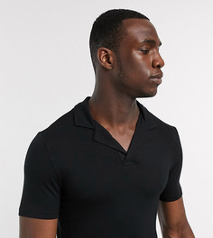 Поло черного цвета облегающего кроя ASOS DESIGN Tall-Черный