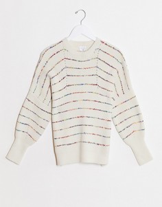 Кремовый фактурный джемпер в полоску Vila