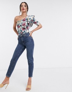 Топ с открытым плечом и цветочным принтом Stradivarius-Мульти