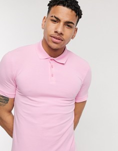 Розовая обтягивающая футболка-поло ASOS DESIGN-Розовый