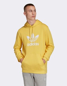 Худи желтого цвета с логотипом-трилистником adidas Originals-Желтый