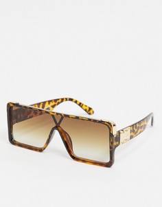 Солнцезащитные очки-маска с черепаховым эффектом My Accessories London-Коричневый
