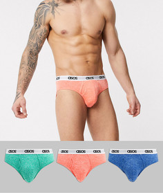 Набор из 3 трусов с фирменным поясом и скидкой ASOS DESIGN-Мульти