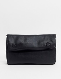 Черный полиуретановый клатч ASOS DESIGN