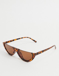 Черепаховые солнцезащитные очки "кошачий глаз" без оправы Glamorous-Коричневый