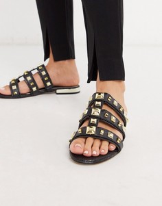 Черные сандалии с заклепками River Island-Черный