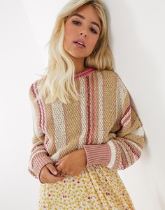 Джемпер в полоску Free People-Бежевый
