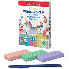 Классический пластилин Erich Krause Pastel, 6 цветов + 2 белых