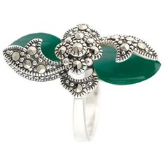 МАРКАЗИТ Кольцо с хризопразами