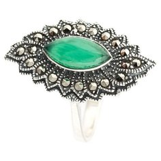 МАРКАЗИТ Кольцо с хризопразами