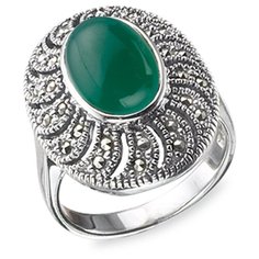 МАРКАЗИТ Кольцо с хризопразами