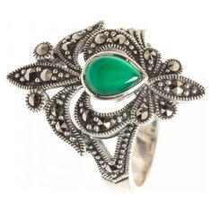 МАРКАЗИТ Кольцо с хризопразами