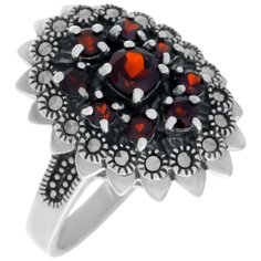 МАРКАЗИТ Кольцо с гранатами и