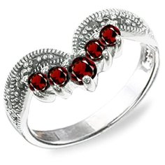 МАРКАЗИТ Кольцо с гранатами и