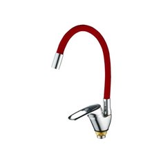 Смеситель для кухни (мойки) Rainsberg R3193F однорычажный двухцветный хром/красный