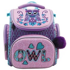 Hatber Ранец Compact Plus Owl NRk_31007, фиолетовый/розовый
