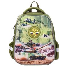 Hatber Ранец Ergonomic Танки (NRk_30048), зеленый