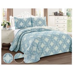Комплект с покрывалом Cleo Melody 230х250 см, синий/голубой
