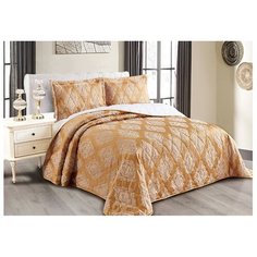 Комплект с покрывалом Cleo Versailles 220х240 см, горчичный