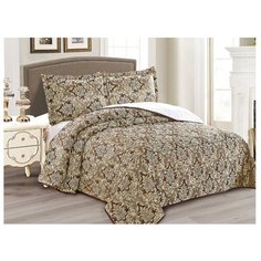 Комплект с покрывалом Cleo Gabriella 220х240 см, коричнево-бежевый