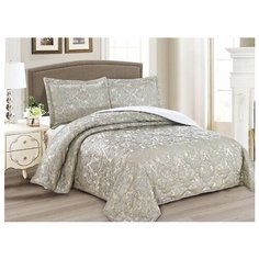 Комплект с покрывалом Cleo Gabriella 240х260 см, бежево-зеленый