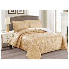 Комплект с покрывалом Cleo Gabriella 220х240 см, золотистый