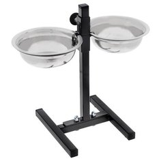 Подставка Зоо Марк Телескоп с 2-мя мисками 750 мл черный