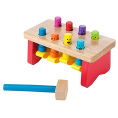 Стучалка Melissa & Doug Забить в лунки Deluxe бежевый/красный/желтый