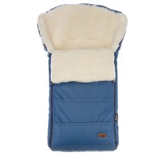 Конверт-мешок Nuovita Alpino Lux Bianco меховой 85 см темно-синий