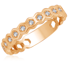 Бронницкий Ювелир Кольцо из красного золота 01К116538, размер 17