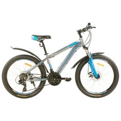Подростковый горный (MTB) велосипед Pioneer Tornado серый-синий-белый 14" (требует финальной сборки)