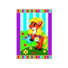 Гравюра Рыжий кот Пони, в пакете с ручкой (Г-9446) цветная основа