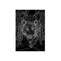 Гравюра Рыжий кот Тигр на охоте, в пакете с ручкой (Г-9352) золотистая основа