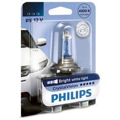 Лампа автомобильная галогенная Philips CrystalVision 12342CVB1 H4 60/55W 1 шт.