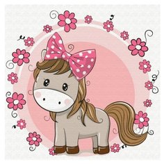 Molly Картина по номерам "Лошадка с бантиком" 20х20 см (KH0457)