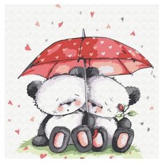 Molly Картина по номерам "Медвежата под зонтом" 20х20 см (KH0443)