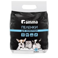 Пеленки для щенков впитывающие Гамма 30552001 / 30552003 60х40 см 5 шт. Gamma